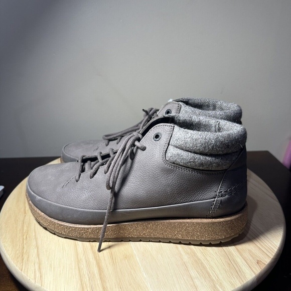 Birkenstock Honnef High Nubuck Leather Oiled Gray Taupe Unisex Ankle Boots - Picture 3 of 5